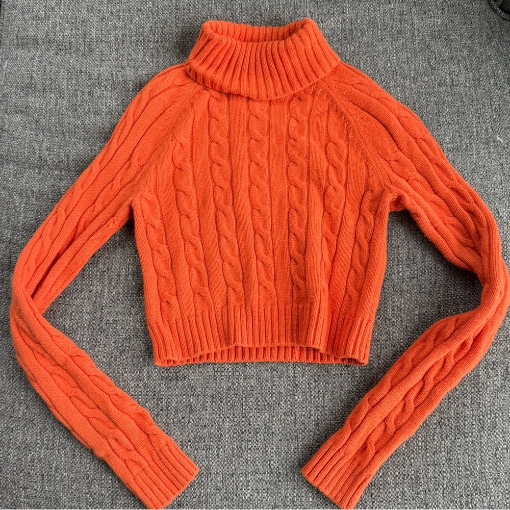 Sunday Best Vibrant Orange Turtleneck Sweater